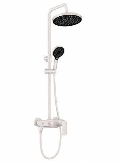Coloana de dus, baterie incorporata,pipa pivotanta, alama, alb  RV16519W