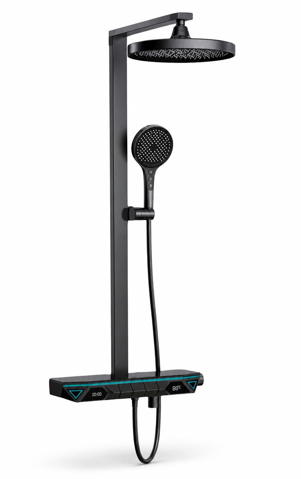 Coloana de dus, Termostat, Afișaj Digital și Lumini LED Autonome, inox, gri RVL31502G