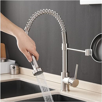 Baterie de bucatarie cu dus extractabil, 2 functii, crom RV9767G