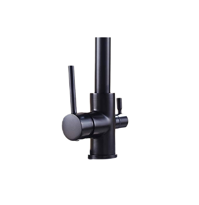 Baterie de bucatarie, alama, 3 cai, negru RV1027B