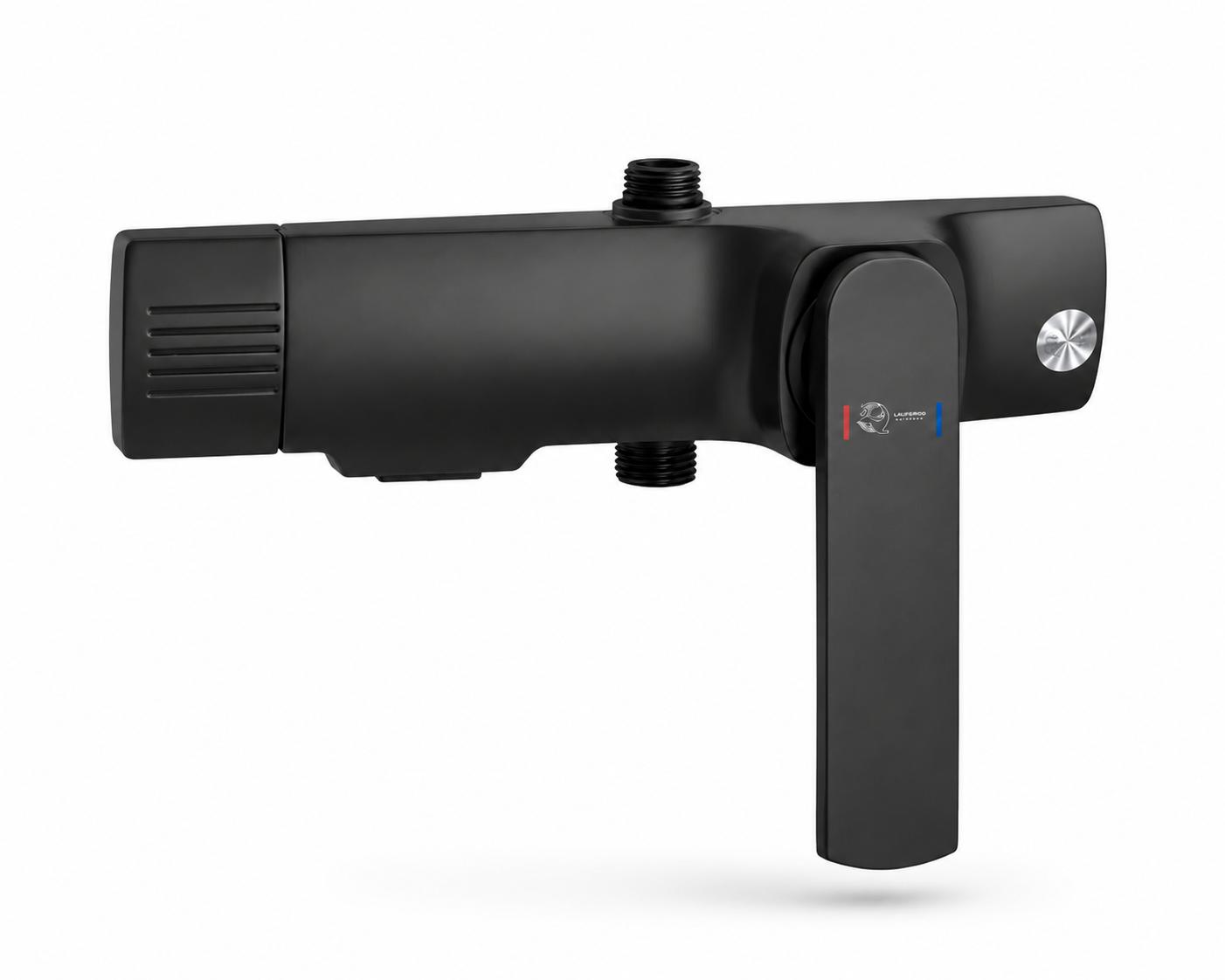 Coloana de dus, baterie incorporata, alama, negru  RV61019B