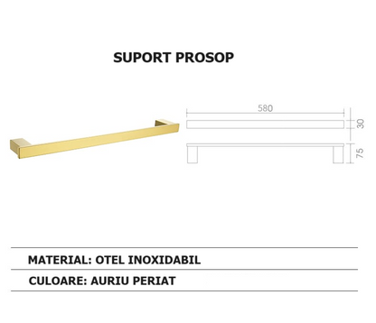 Set 6 piese accesorii baie, otel inoxidabil, gold  RV888888