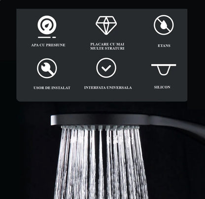 Set complet de dus, para cu 1 functie, negru  RV888845