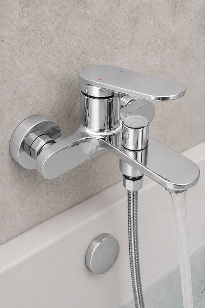 Baterie de cada, alama, set de dus inclus, crom RV1653C