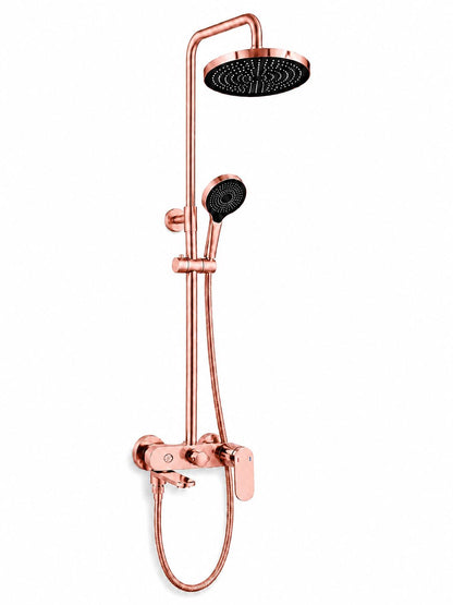 Coloana de dus, baterie incorporata,pipa pivotanta, alama, rose-gold  RV16519R