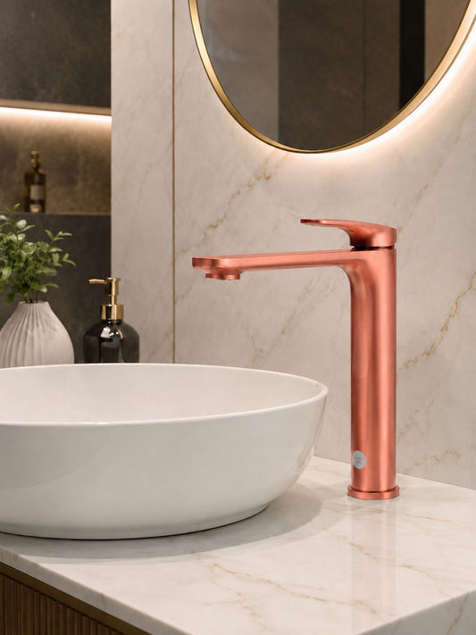 Baterie pentru lavoar cu corp inaltat, alama, rose-gold  RV1651HR