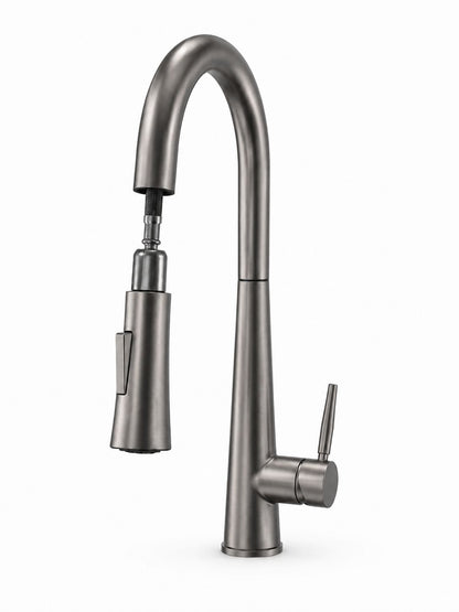 Baterie de bucatarie, otel inoxidabil, pipa extractabila, gri  RV5817G