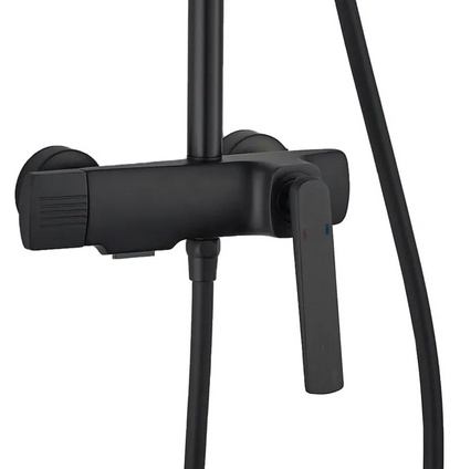 Coloana de dus, baterie incorporata, alama, negru  RV61019B