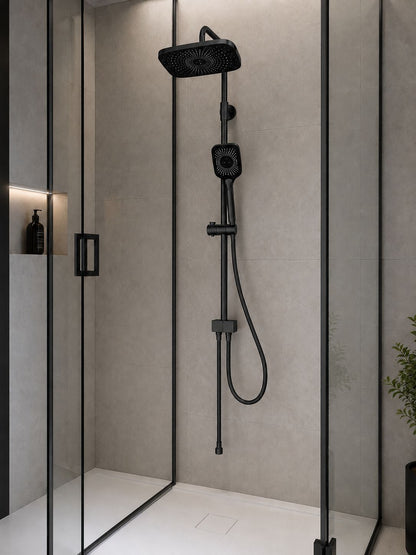 Coloana de dus fara baterie, cu para mobila, Radinavico, cu 3 functii, negru RVL23210B