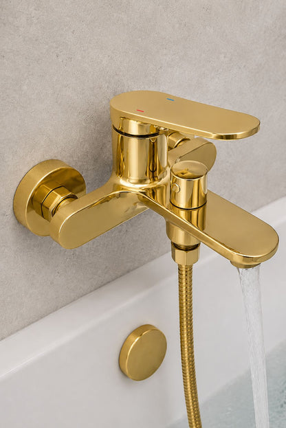 Baterie de cada, alama, fara set de dus, auriu lucios RV1653GOLD
