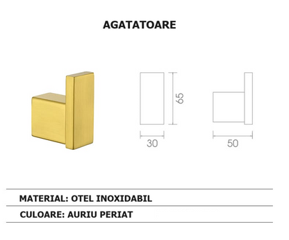 Set 6 piese accesorii baie, otel inoxidabil, gold  RV888888