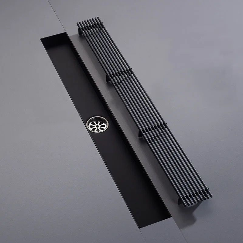 Rigolă duș liniară, inox 304, 57x400mm, negru RV8888101