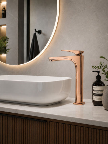 Baterie pentru lavoar cu corp inaltat, alama, rose-gold  RV1401HR