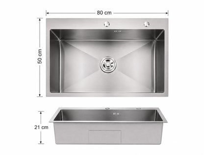 Chiuveta de bucatarie, otel inoxidabil, 80x50cm, satin  RV888822