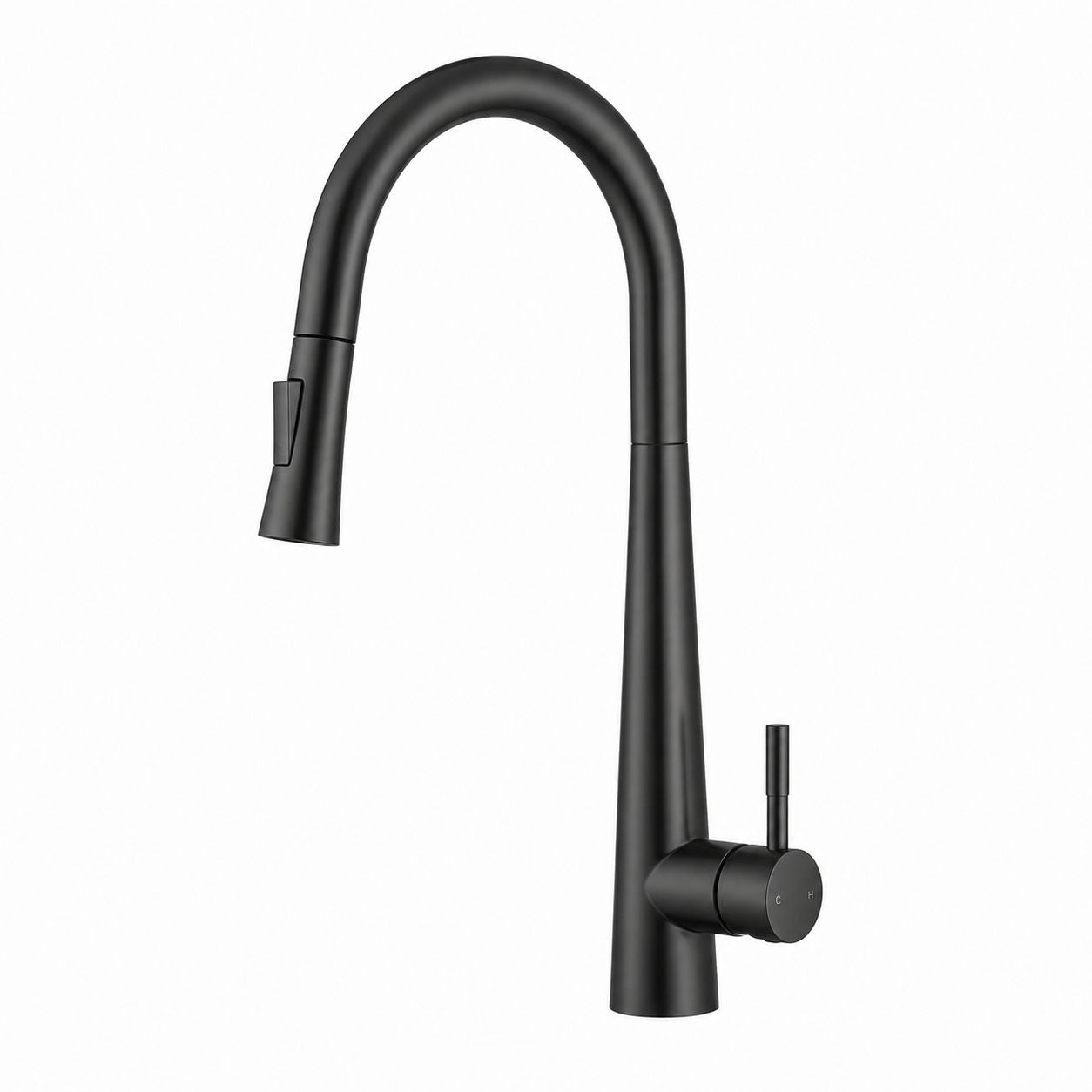 Baterie de bucatarie, otel inoxidabil, pipa extractabila, negru  RV5817B