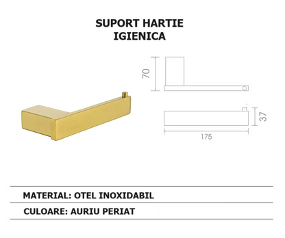 Set 6 piese accesorii baie, otel inoxidabil, gold  RV888888