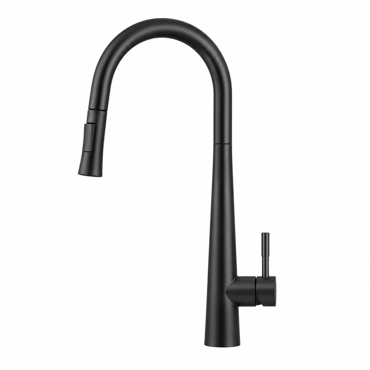 Baterie de bucatarie, otel inoxidabil, pipa extractabila, negru  RV5817B