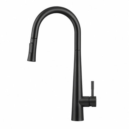 Baterie de bucatarie, otel inoxidabil, pipa extractabila, negru  RV5817B