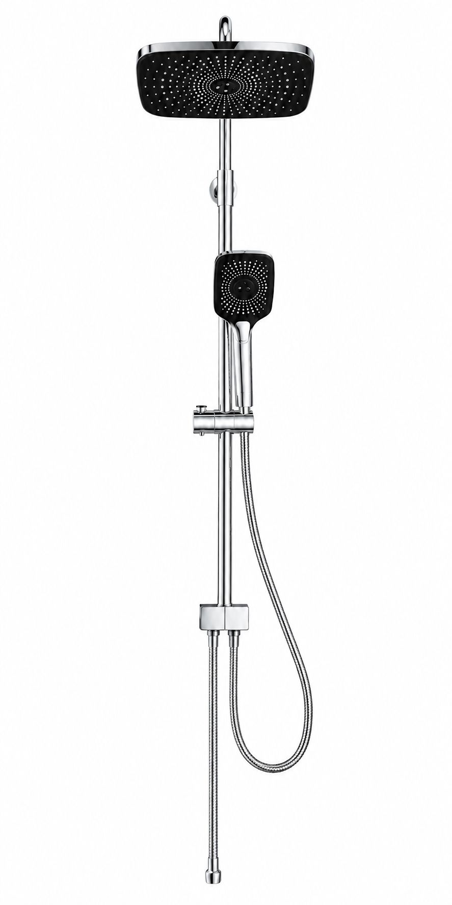 Coloana de dus fara baterie, cu para mobila, Radinavico, cu 3 functii, crom RVL23210C