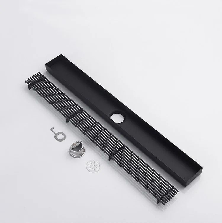 Rigolă duș liniară, inox 304, 57x400mm, negru RV8888101