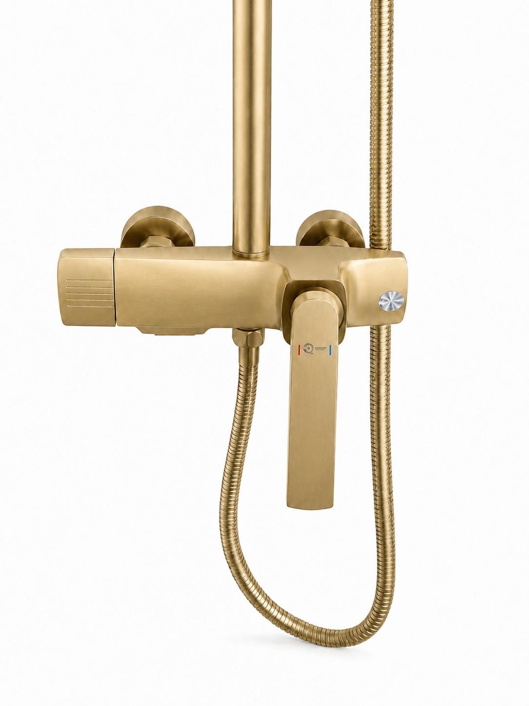 Coloana de dus, baterie incorporata, alama, auriu periat RV61019BG