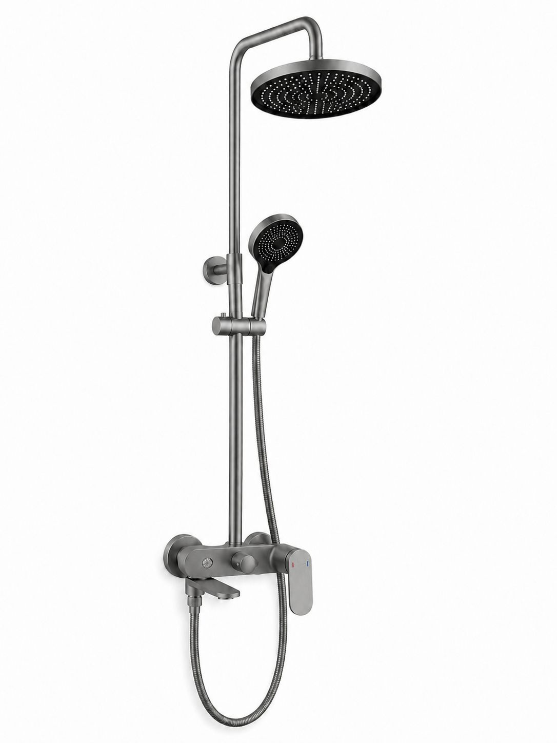 Coloana de dus, baterie incorporata,pipa pivotanta, alama, gri  RV16519G