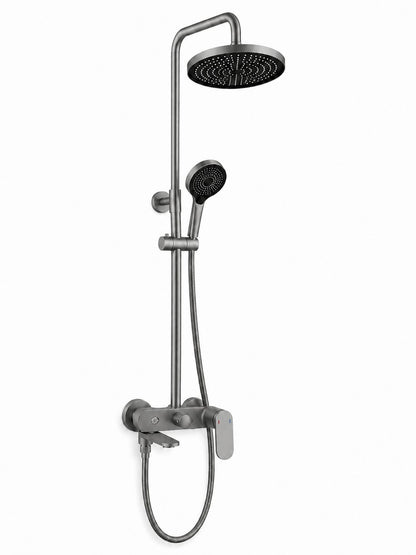 Coloana de dus, baterie incorporata,pipa pivotanta, alama, gri  RV16519G