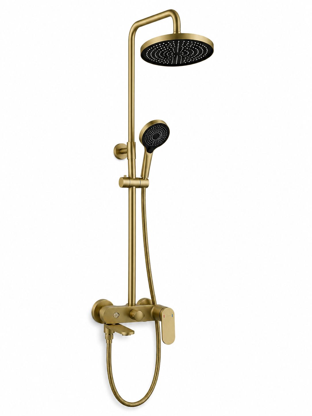 Coloana de dus, baterie incorporata,pipa pivotanta, alama, auriu periat  RV16519BG