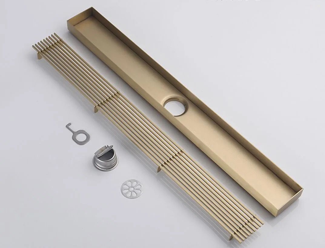 Rigolă duș liniară, inox 304, 57x500mm, auriu periat RV8888105