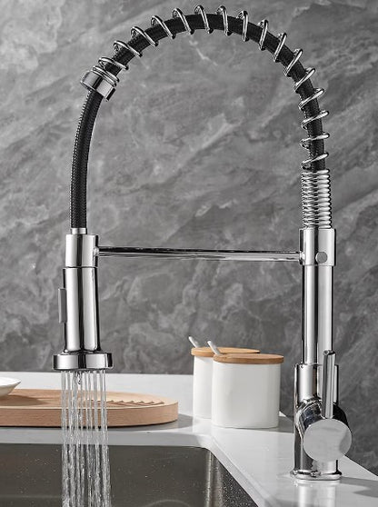 Baterie de bucatarie cu dus extractabil, 2 functii, crom RV9767C