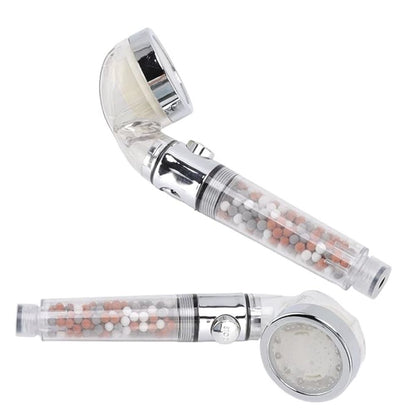 Para de dus cu iluminare, termosensibil, LED-uri multicolore in functie de temperatura apei, filtru, crom RV888873