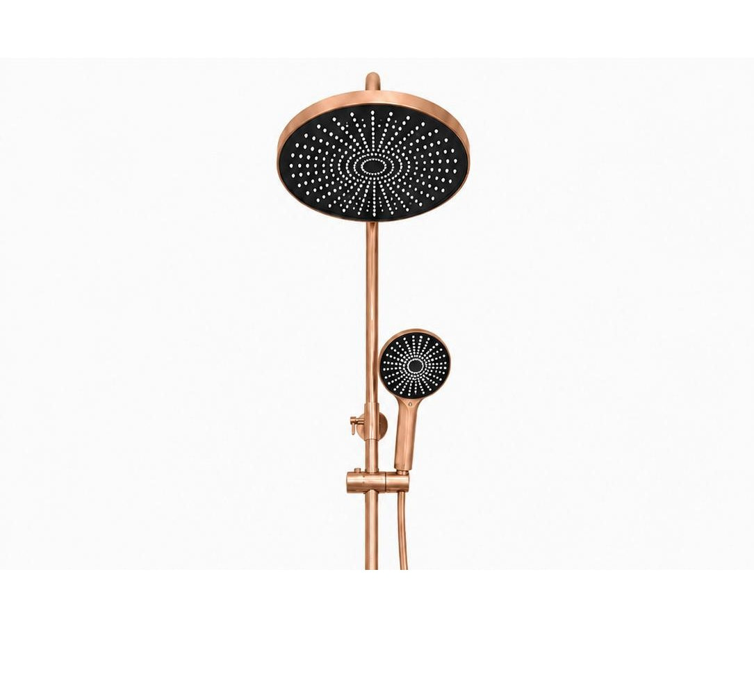 Coloana de dus, baterie incorporata, alama, rose gold  RV61019R