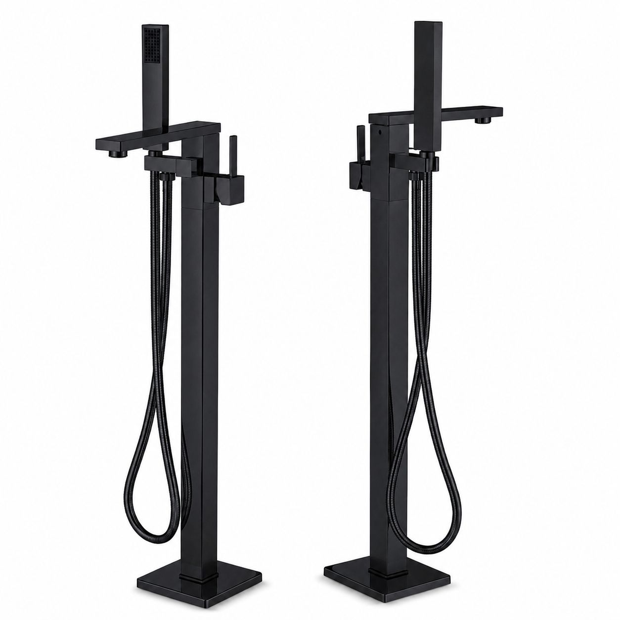 Baterie de cadă freestanding, montaj pe pardoseală, negru RV43031B