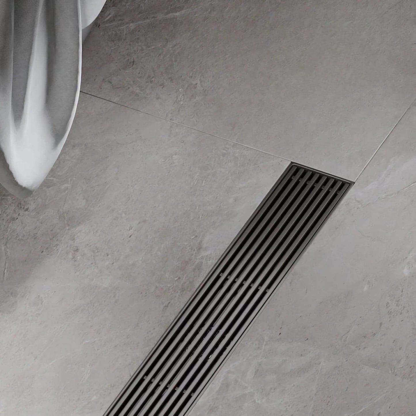 Rigolă duș liniară, inox 304, 57x400mm, negru RV8888101