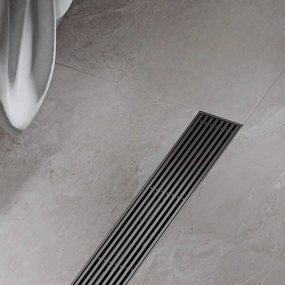 Rigolă duș liniară, inox 304, 57x400mm, negru RV8888101