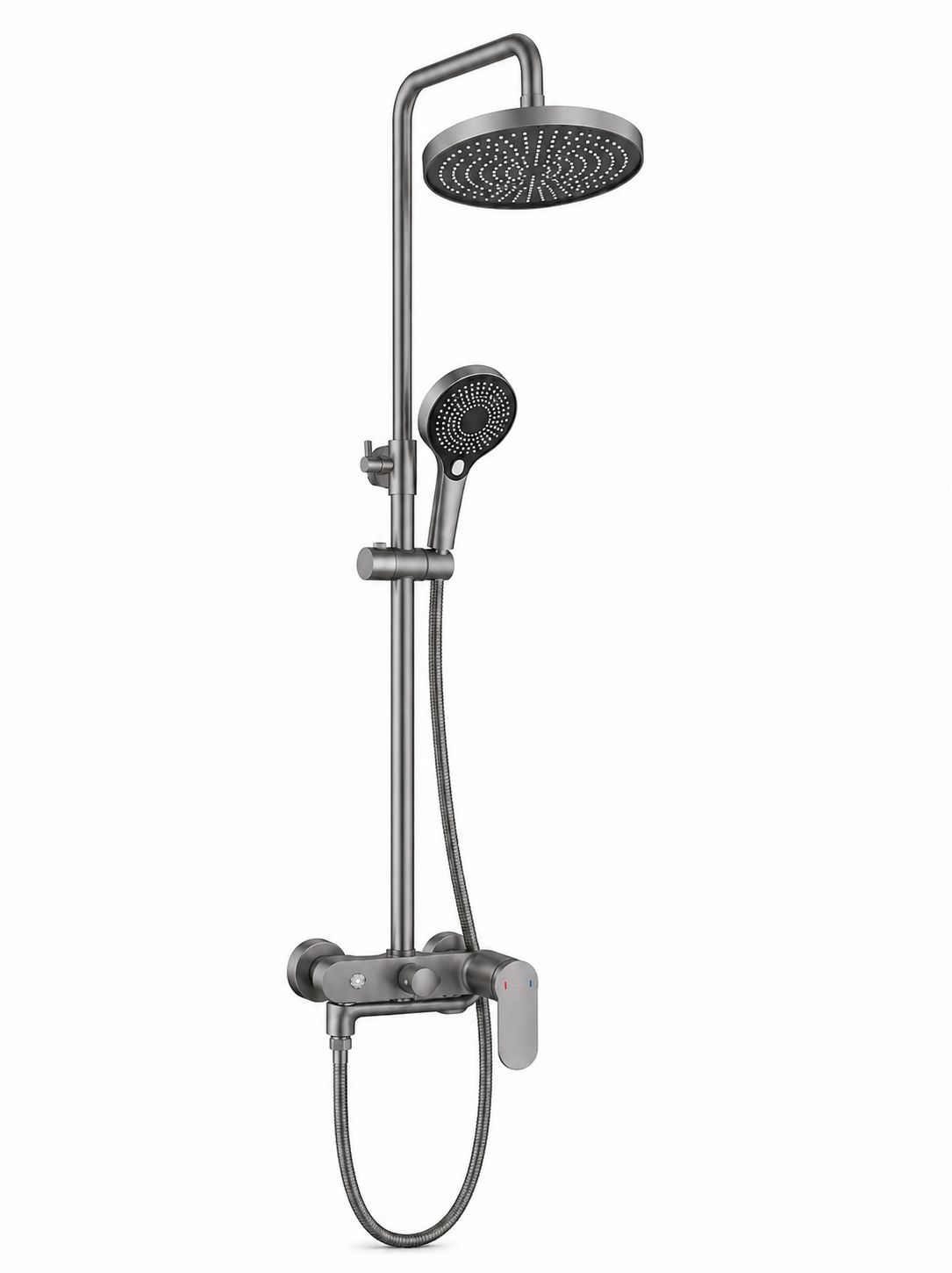 Coloana de dus, baterie incorporata,pipa pivotanta, alama, gri  RV16519G