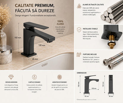 Baterie pentru lavoar, alama, gri RV1401G