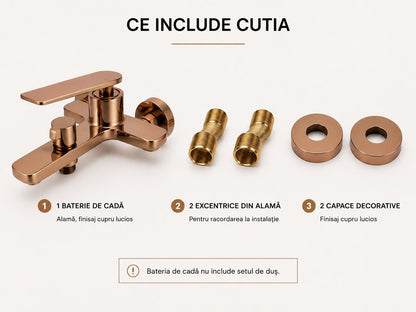 Baterie de cada, alama, fara set de dus, rose-gold RV6105R