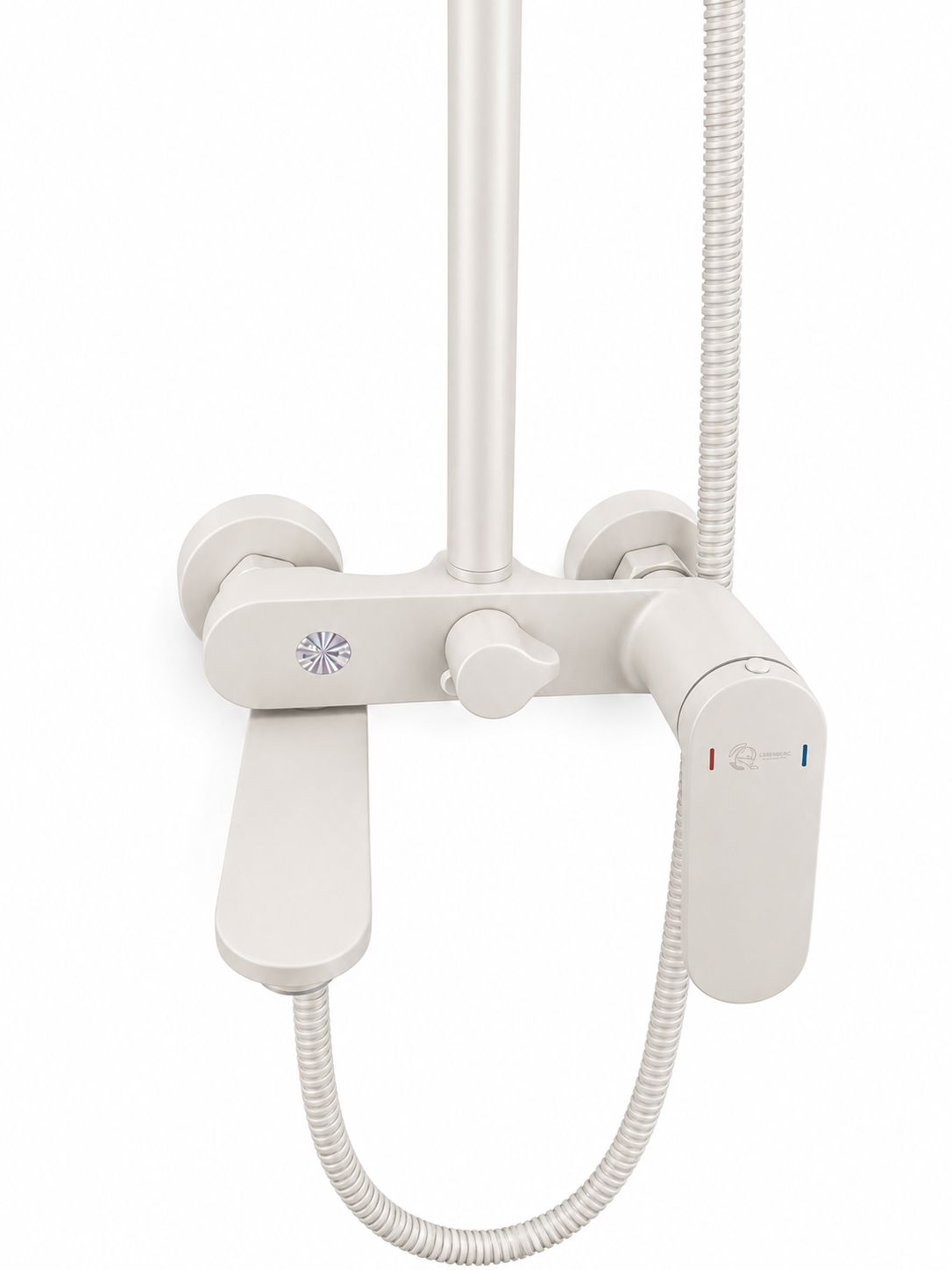 Coloana de dus, baterie incorporata,pipa pivotanta, alama, alb  RV16519W
