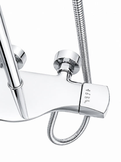 Coloana de dus, baterie incorporata, termostat, alama, crom  RV84040C