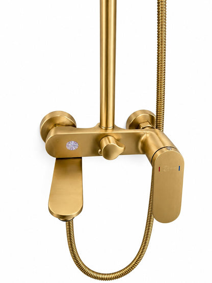 Coloana de dus, baterie incorporata,pipa pivotanta, alama, auriu periat  RV16519BG