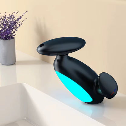 Baterie Chiuveta Baie, 4 Tipuri de Jet, Cap Retractabil, Iluminare Led, Control Inteligent al Apei, Negru  RVFH3435B
