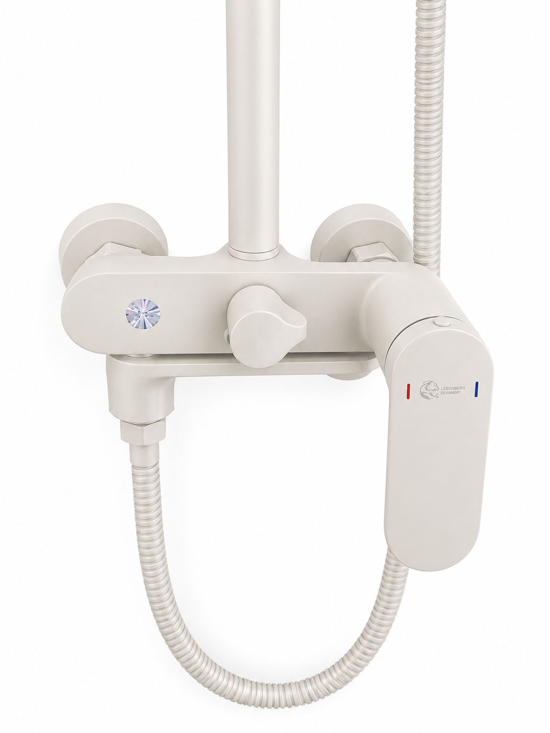 Coloana de dus, baterie incorporata,pipa pivotanta, alama, alb  RV16519W
