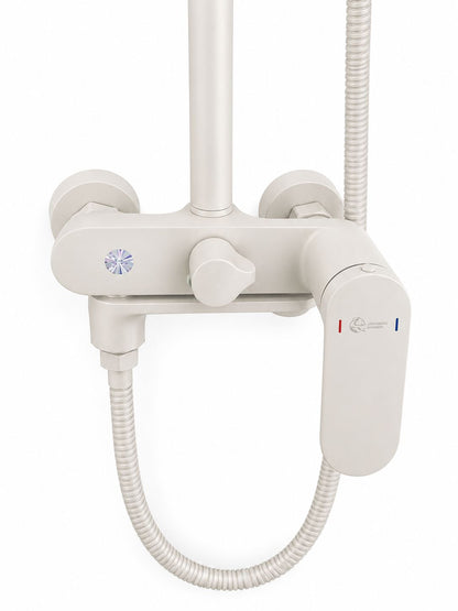 Coloana de dus, baterie incorporata,pipa pivotanta, alama, alb  RV16519W