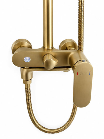 Coloana de dus, baterie incorporata,pipa pivotanta, alama, auriu periat  RV16519BG