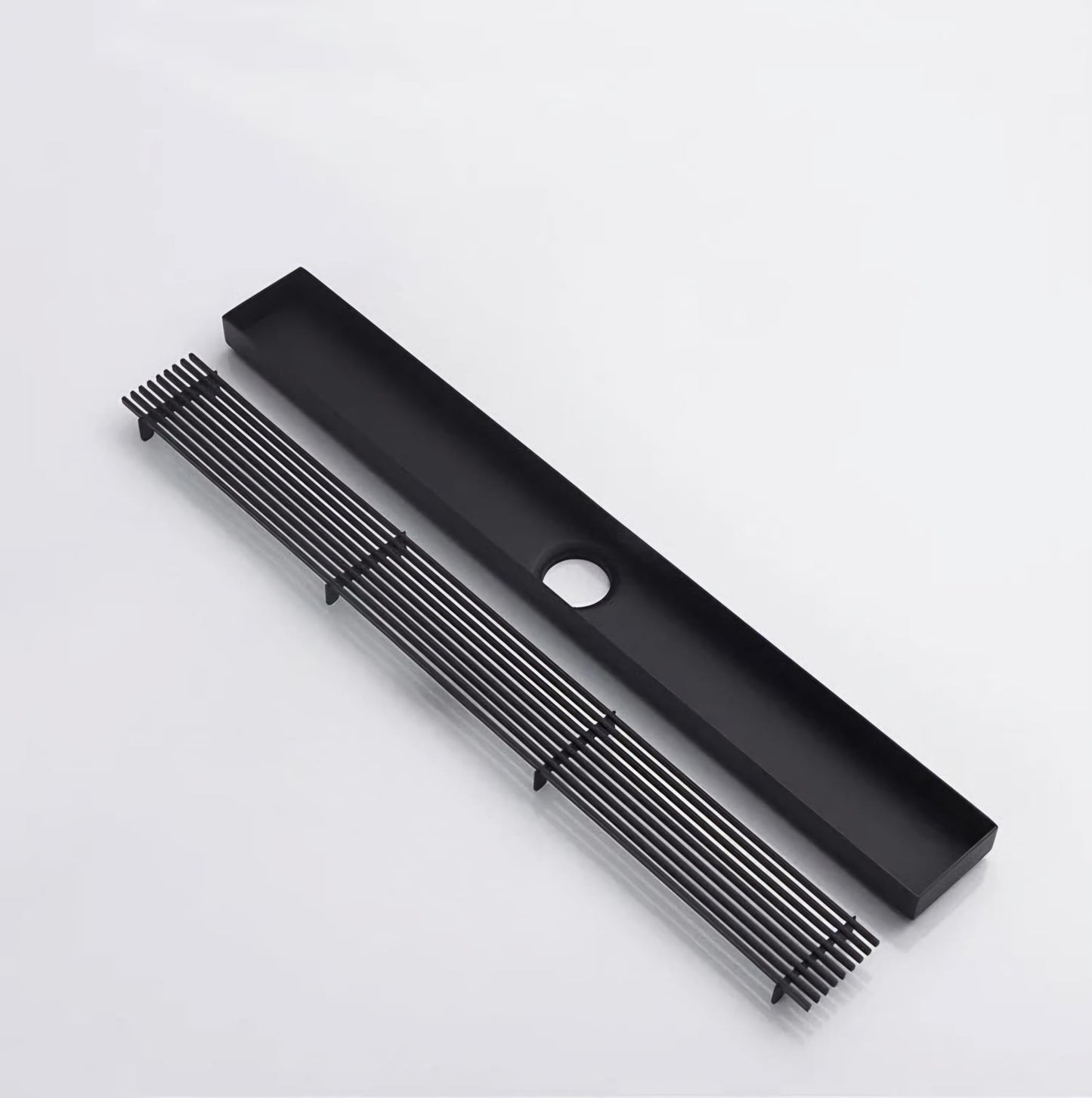 Rigolă duș liniară, inox 304, 57x400mm, negru RV8888101
