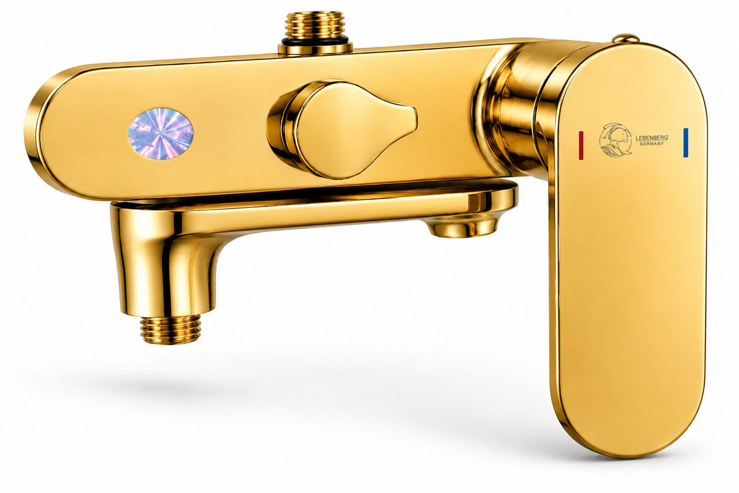 Coloana de dus, baterie incorporata,pipa pivotanta, alama, auriu lucios  RV16519GOLD