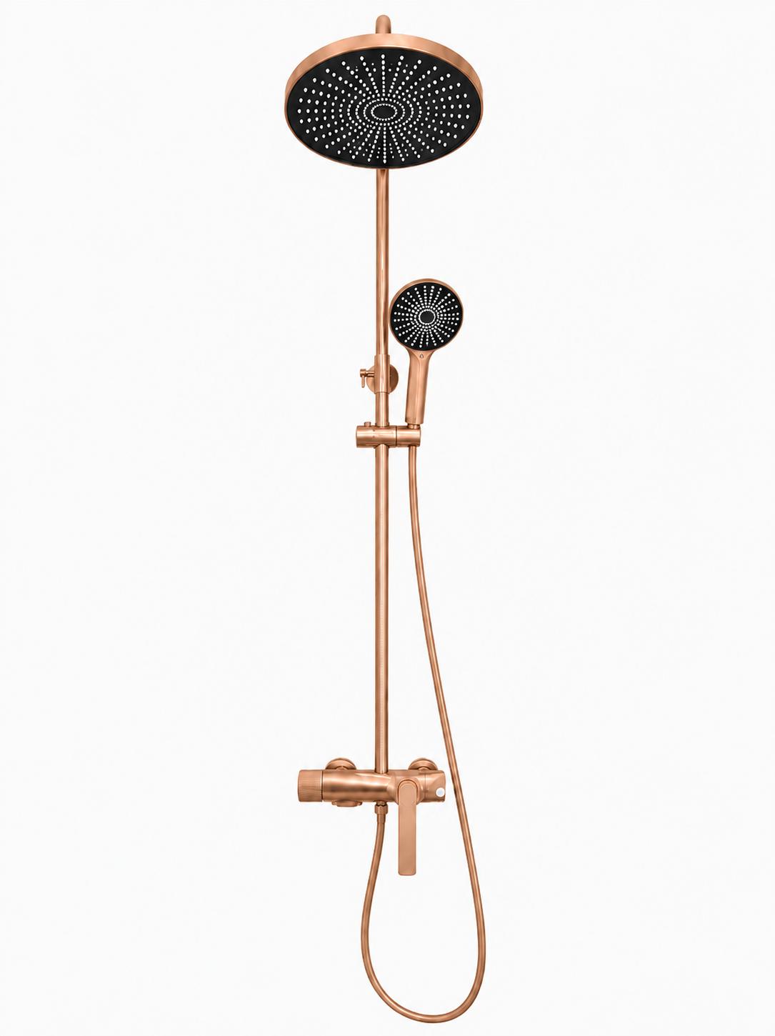 Coloana de dus, baterie incorporata, alama, rose gold  RV61019R