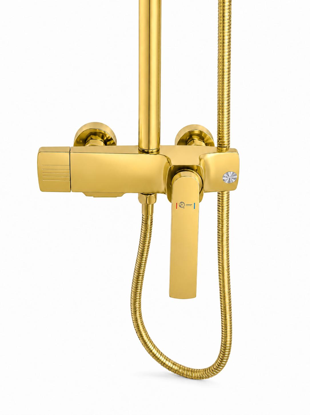 Coloana de dus, baterie incorporata, alama, gold, auriu  RV61019GOLD