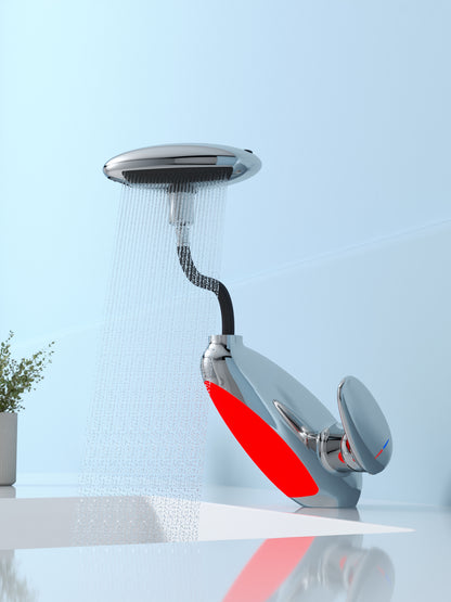 Baterie Chiuveta Baie, 4 Tipuri de Jet, Cap Retractabil, Iluminare Led, Control Inteligent al Apei, Crom  RVFH3435C